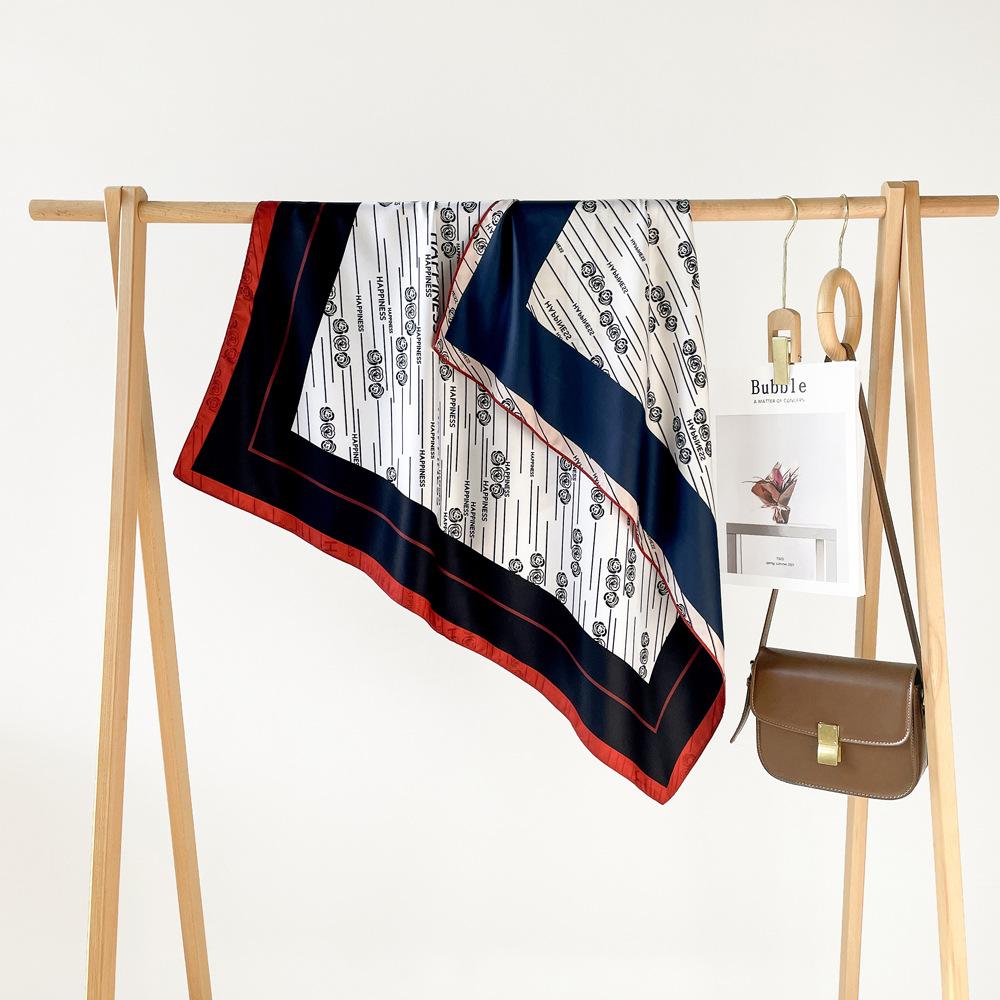 90*90Cm Square Scarf Twill Cotton Feeling Women Head Shawls And Wraps Luxury Print Neck Scarves Hijab Bandana Pashmina