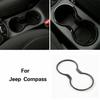 Front Central Cup Holder Cover Trim Decor Frame For Jeep Compass 2017- Black