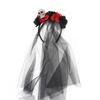 Lace Rose Skull Hair Band Black Cosplay Headdress Funny Halloween Headband  Prop