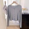 Early spring new black knitted cardigan women's high-end short jacket casual versatile top