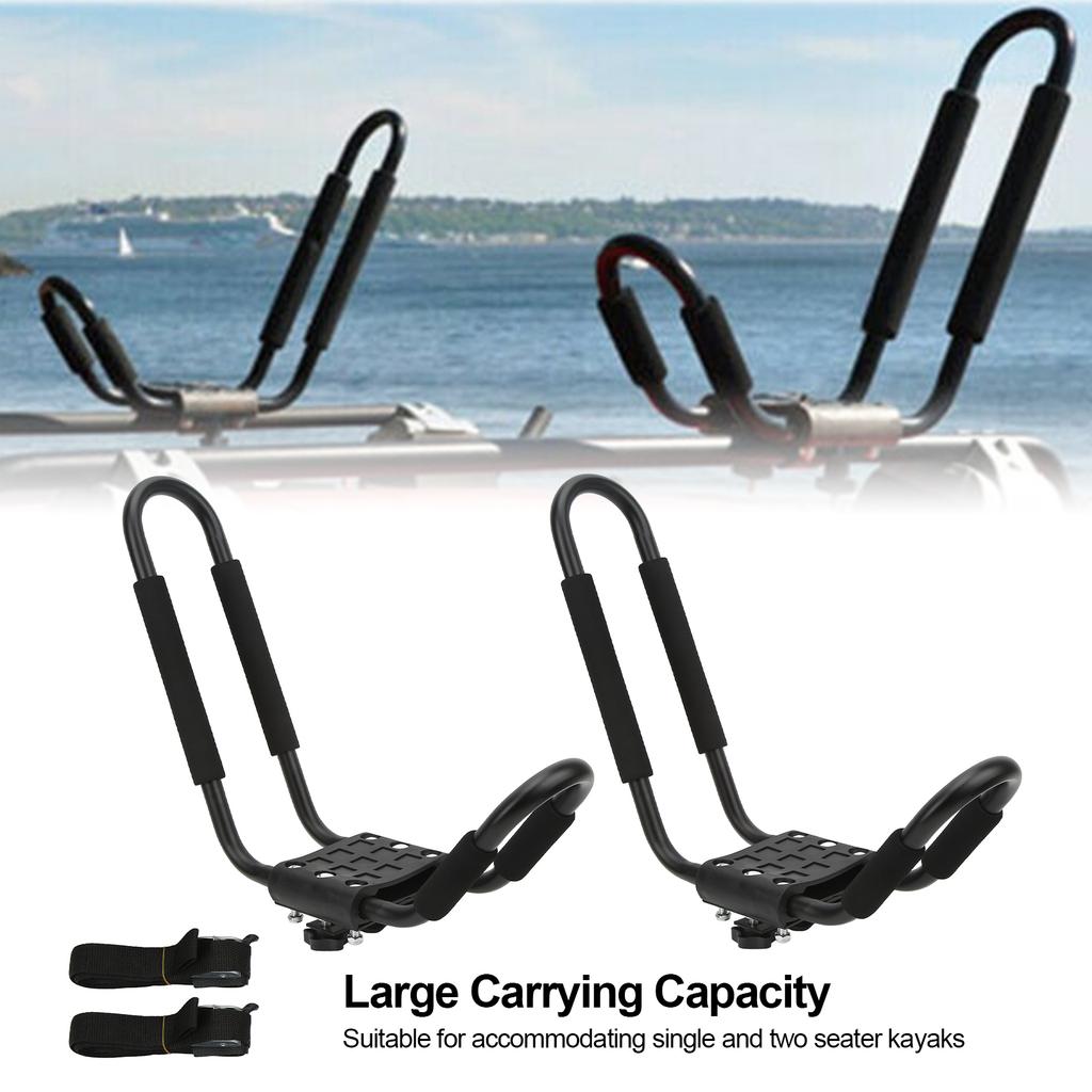 Kayak Roof Rack J Shaped Bar Rust Proof Metal Canoe Carrier Car Top Mount for Surfboard Sailboat