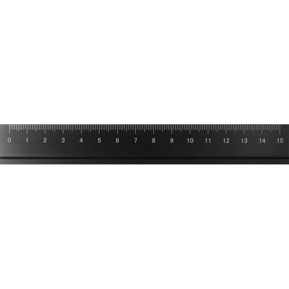 SLIP-ON Aluminum Ruler 15cm Black B-DAR-2802 with Cutter and 0cm Marking