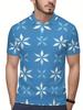 Men's Short-Sleeve Polo Shirt with Lapel Collar & Button Placket - Full-Body Christmas Print Button-Front Suitable for Dates, Beach Vacations, Machine