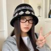 Retro jacquard pot hat women's autumn and winter new versatile face small warm wool hat Fair Island style knitted hat