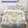 3pcs Lankybox Foxy and Rocky3 Pattern Bedding Set Duvet Cover Set Includes Duvet Cover &pillowcases, Perfect All Season Bedroom Decoration & Gift