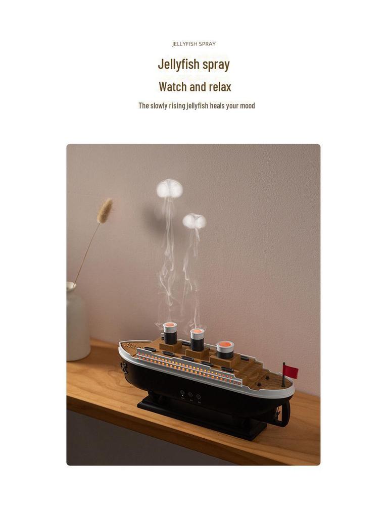 Ship Smoke Ring Aromatherapy Humidifier - 2025 Cruise Ship Model Ultrasonic Spray Gift