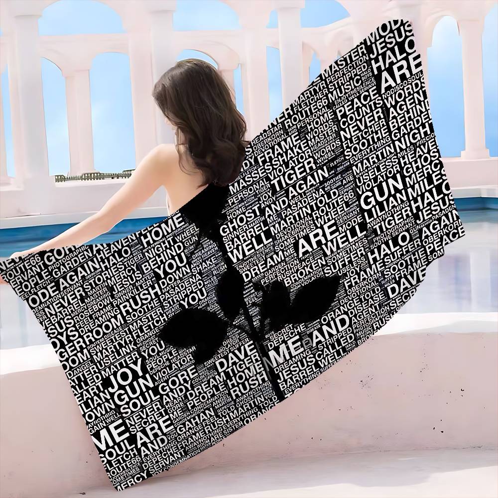 Asciugamano da Spiaggia Rock Elettronico D-Depeche Mode Asciugamani da Bagno Colorati per Ragazza Microfibra Asciugatura Rapida Senza Sabbia Spiaggia Yoga Piscina