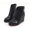  Fashion Chelsea Boots Women Wedges Heel Platform Casual Zipper Slip On Short Boots