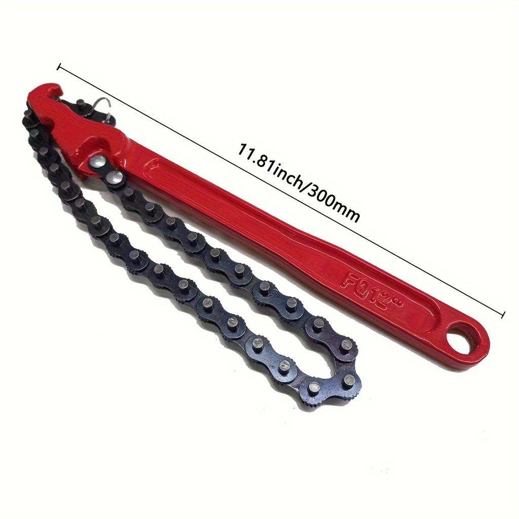 12 Inch Heavy-Duty Ratcheting Chain Wrench Reversible Oil Filter Tool Pipe Fittings Tools Fit Oil Filter Chain Wrench Pliers
