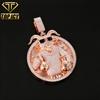 Pingente Tendência Hip Hop de Bode Banhado a Ouro Rosa em Latão Com Sacos de Dinheiro Zircônia 5A Joia Iced Out
