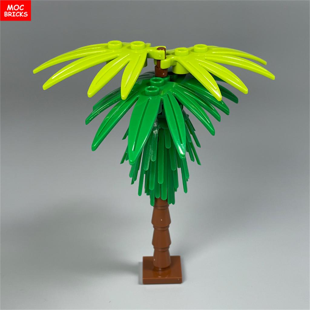 MOC Bricks Green Tree Series Construction Building Blocks Plant City Garden Street Lake View Park Jungle Christmas Toys For Kids