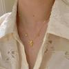 French Medieval Vintage Crushed Ice Ice Iris Necklace High Sense Niche Set Cnc Craft Meter Collarbone Chain Women