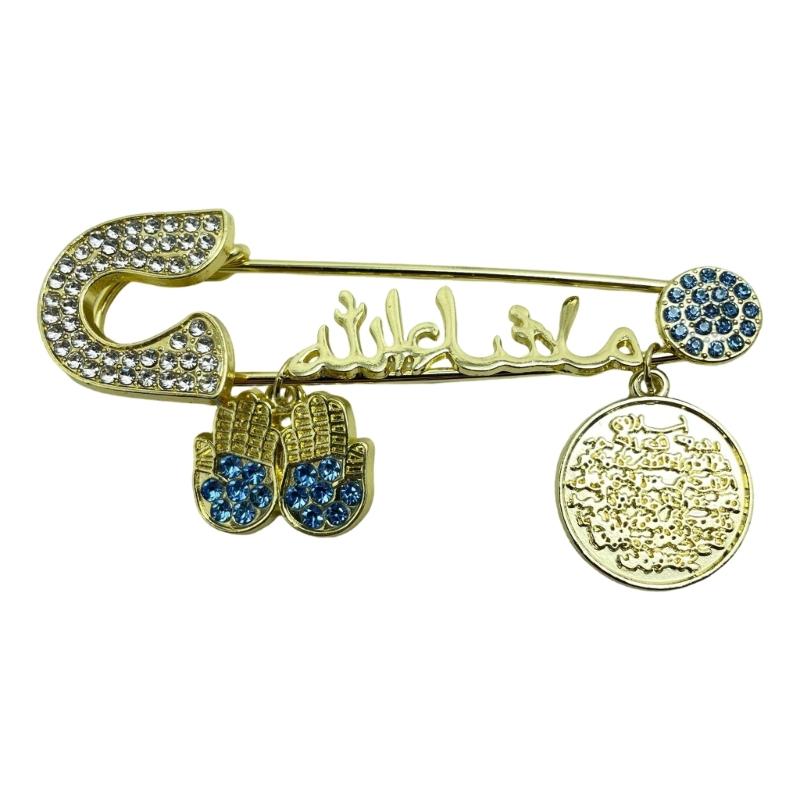 Modern Letter Shaped Brooch Pin Alloy With Turkish Cultural Charm Elegant Look Delicate Versatile Chest Pin