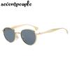 Steampunk Small Frame Oval Sunglasses Women  Luxury Brand Trendy Metal Frame Sun Glasses For Ladies Fashion Shades UV400