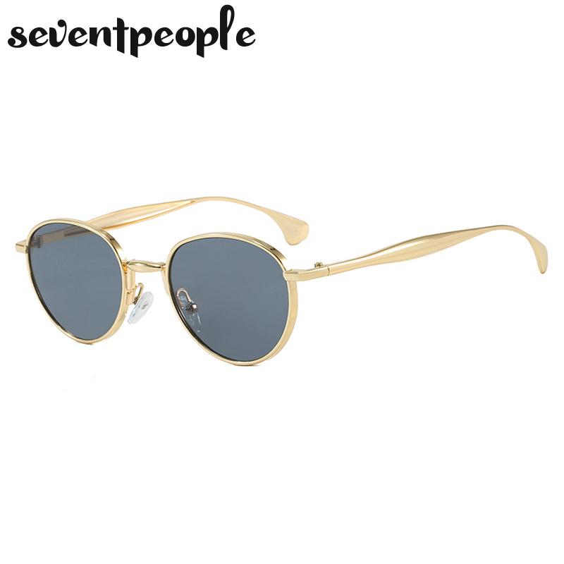 Steampunk Small Frame Oval Sunglasses Women  Luxury Brand Trendy Metal Frame Sun Glasses For Ladies Fashion Shades UV400