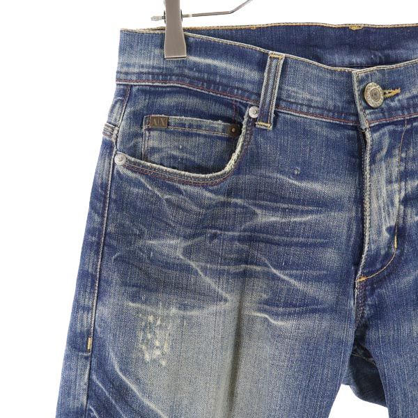 Armani Exchange Made In USA Straight Denim Pants W28 Damage Processing Men's Used