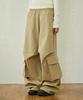 BOUNDARY Bio-Washed Big Pocket Cargo Parachute Chino Pants [Beige]