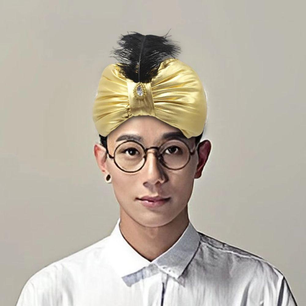 Head Wrap Arab Pleated Turban Arabian Hats Sultan Costume Headwear Costume Accessory
