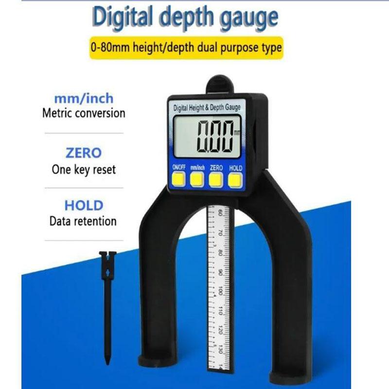 Small New 0-80mm Depth Gauge Digital Display Woodworking Table Saw Height Gauge Height Depth Gauge Digital Display Vernier Calip