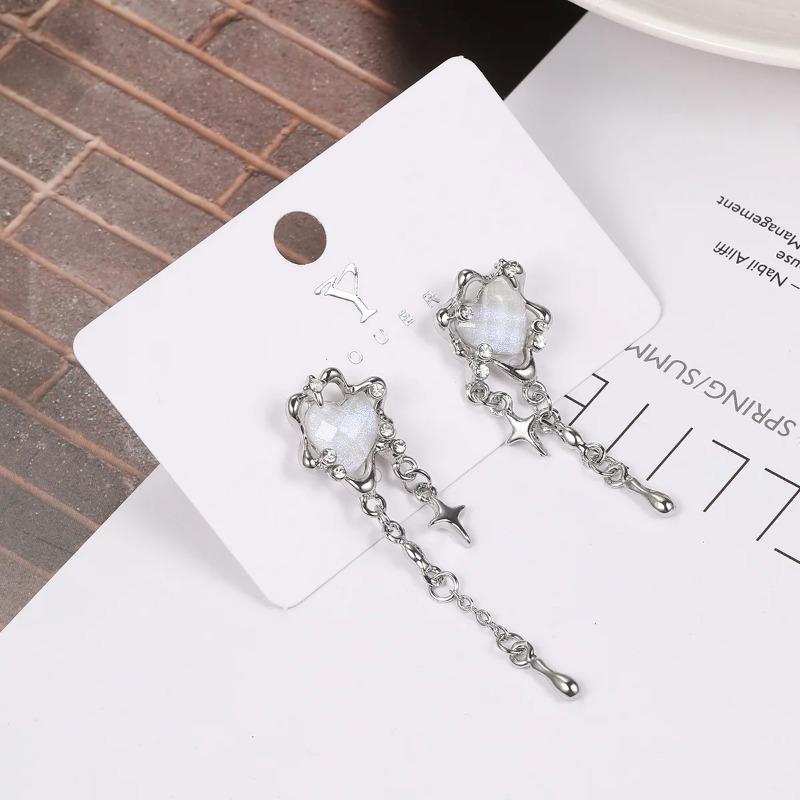 New Sweet Cool Wind Love Tassel Star Earrings Women Design Senior Sense of Fashion Personality Earring Party Jewelry Gifts 2023 CLE