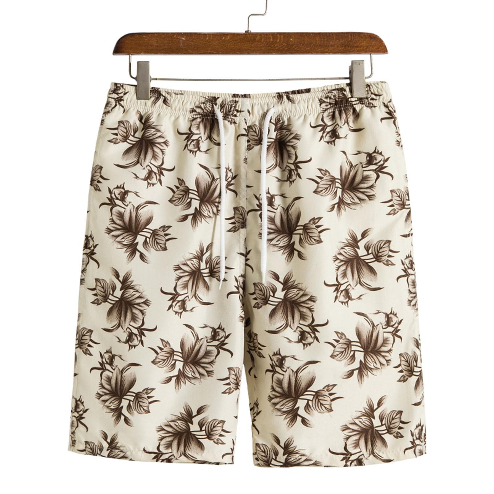 

Мужские плавки, быстросохнущие шорты для пляжного серфинга, бега и плавания на шнурке XL бежевый