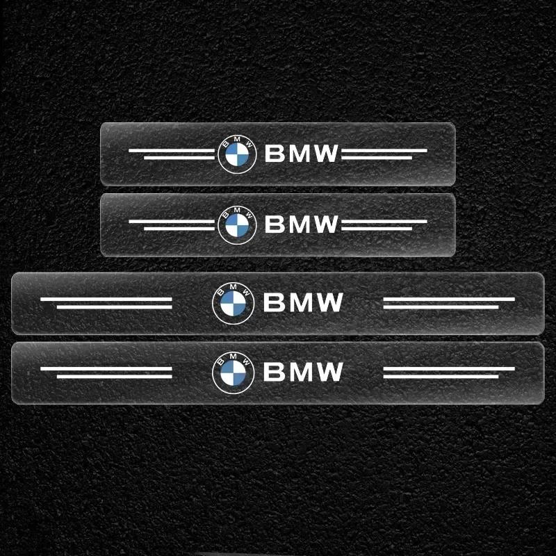 

E90 Car For BMW 4Pcs Transparent Badge Car Threshold Protector 3D Sticker Car Styling For BMW M M3 M4 M5 X1 X3 X5 X6 X7 F10 F20