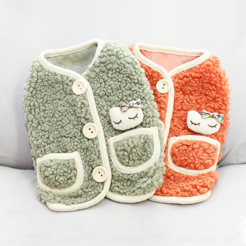Poggle fleece vest dog indoor winter clothes orange
