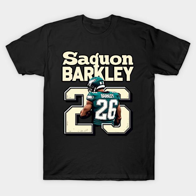 

Чоловіча чорна футболка з принтом Saquon Barkley 26 Друк на папері для термопереносу без вирізання Бавовняна футболка L чорний