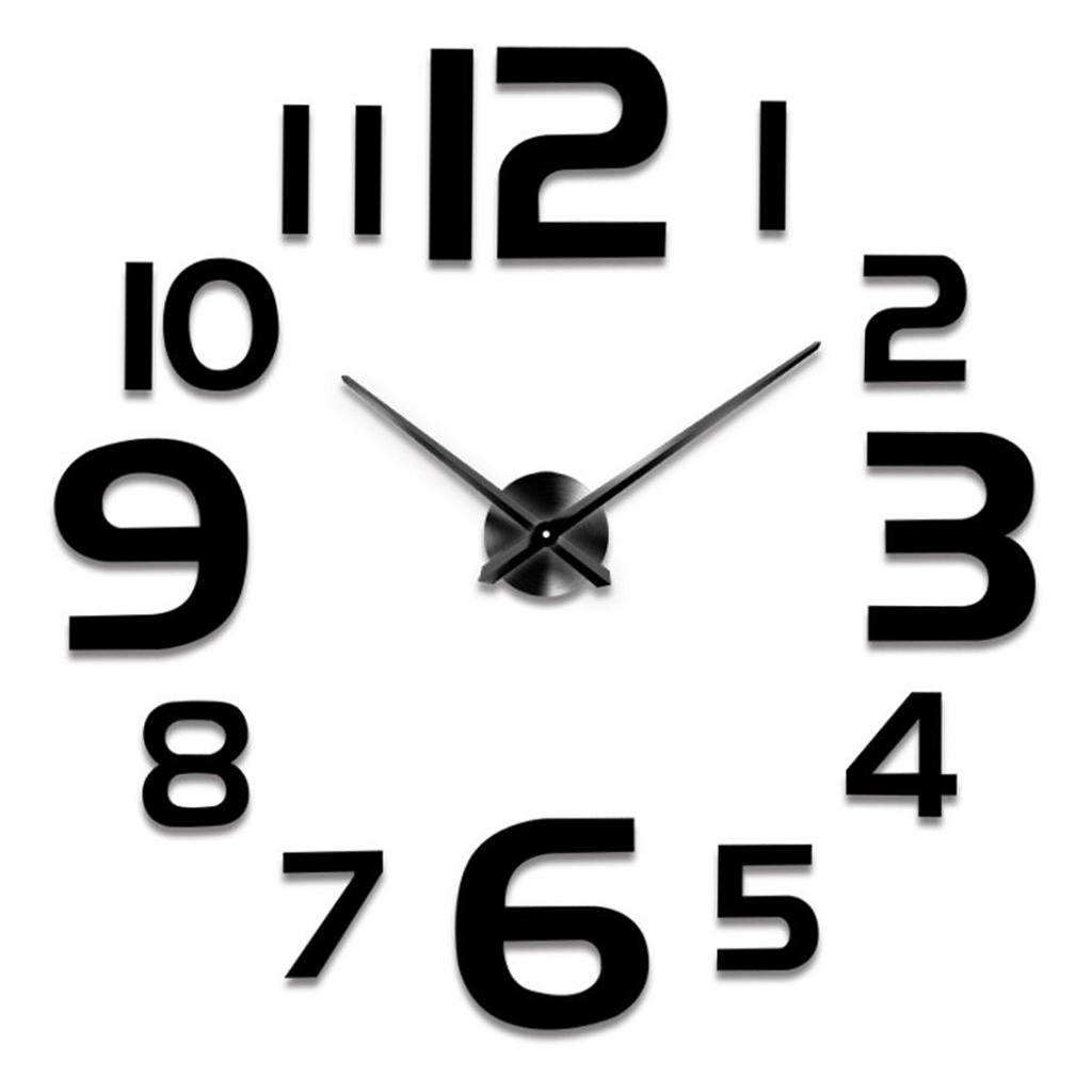 Buy Large 3D DIY Wall Clock Decor Sticker Mirror for Home Golden at