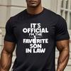 MenS Favorite SoninLaw Graphic TShirt Eyecatching Black Design With White Text And Thumbs Up Symbol Casual Oneck Funny Tees