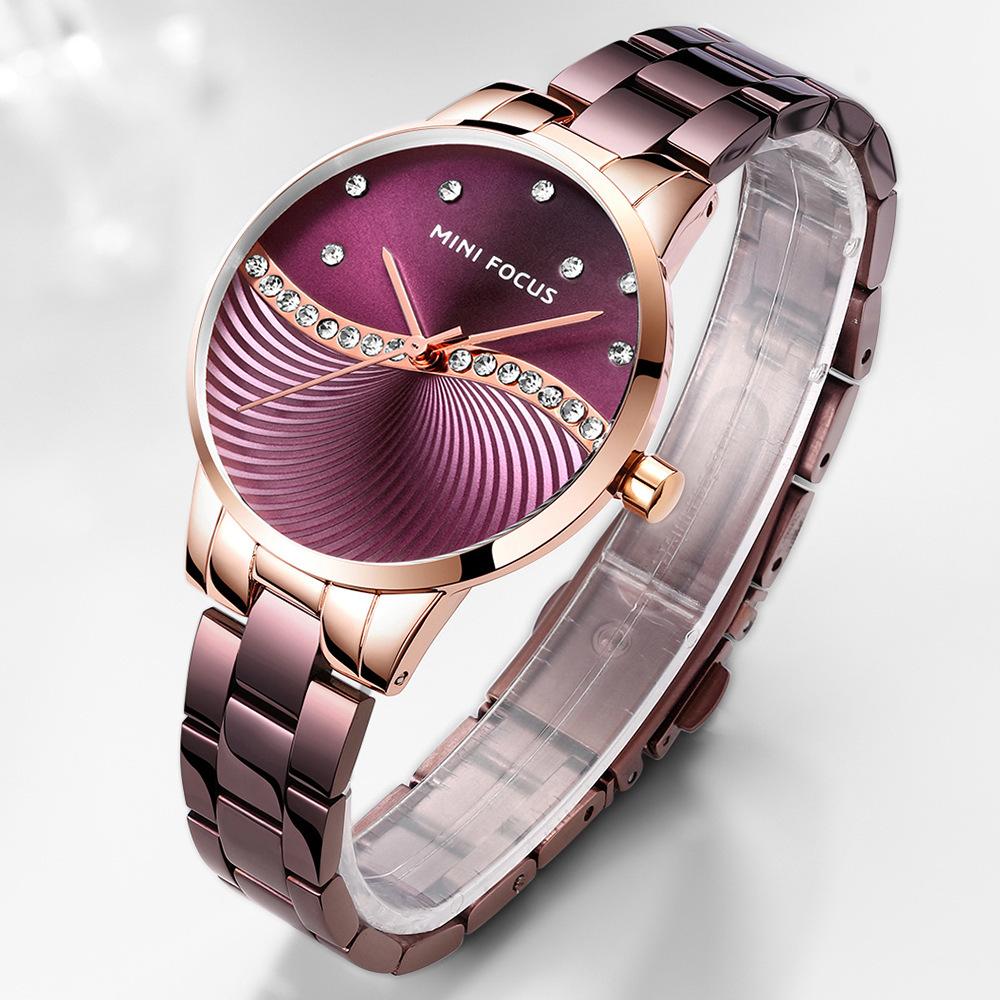 Fashion Steel Band Watch Japanese Movement Diamond Waterproof Ladies Watch