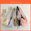 Cotton Girl Sash Bag With Bowknot Closure For Daily Casual Use