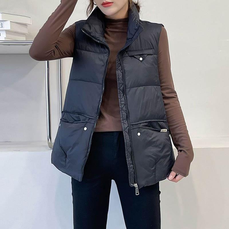 Down Vest for Women Autumn Winter Thickened Windproof  Sleeveless Tops Vest Oversize Casual Loose Vest
