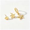 3Pcs/Set Bohemian Metal Starfish Shell Pendant Earrings Set for Women Fashion Gold Color Geometric Earring Beach Party Jewelry