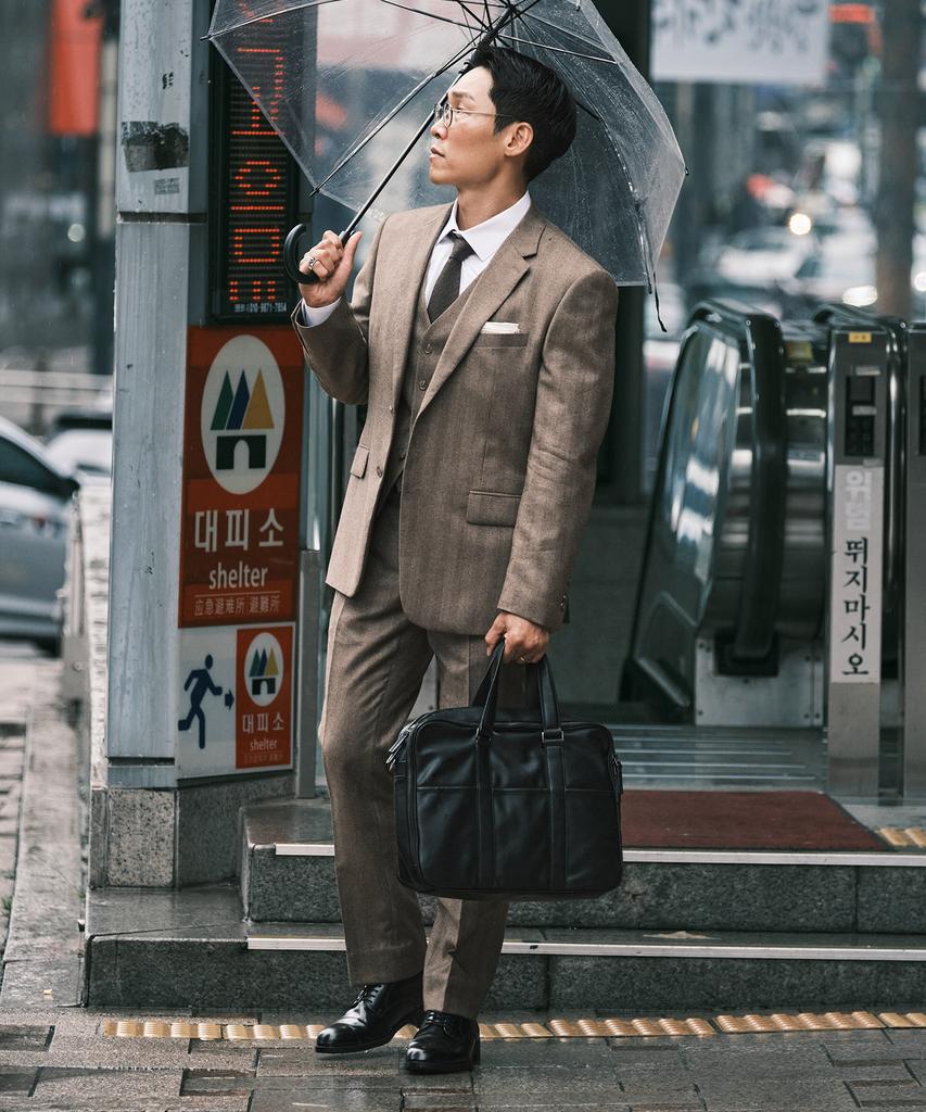 STCO Italy Marlane Herringbone Suit Set_Beige (Classic Fit)_Ssjwd93Set (A Type)