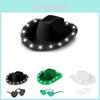 Cowboy Hat With Light And Glasses For Cosplay And Party Events