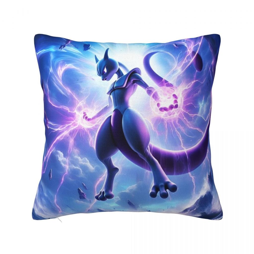 Japan Pokemon Mewtwo Cool Pillow Cover Soft Pillow Case Cushion Cover Morden Design Pillowcases For Chair Sofa Home Decoration