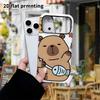 Phone Case: 2D Flat Design Suitable for iPhone 18 17 16 15 14 13 Pro Film Protective Case, Couple Style, Food-themed Capybara, Christmas and Halloween