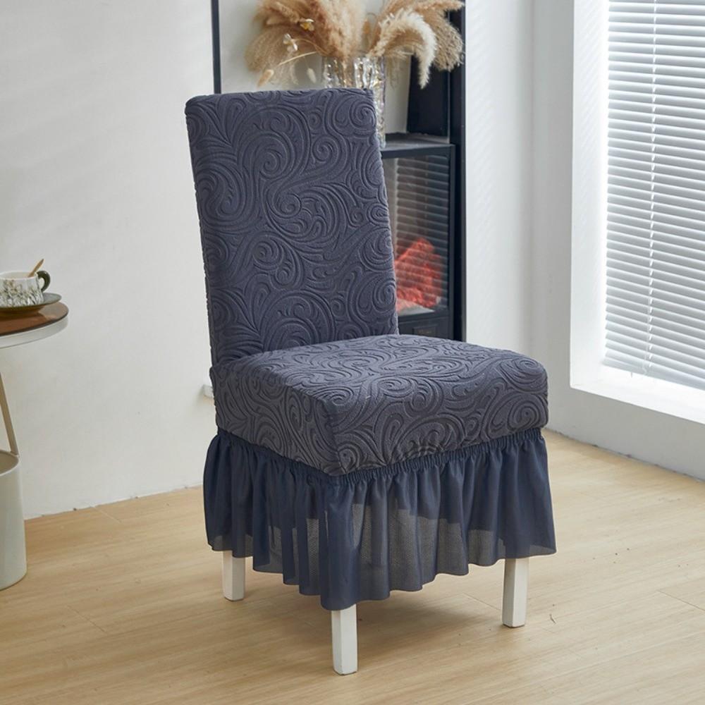 New Elastic Skirted Chair Cover Dustproof Thickened Living Room Chair Cover Removable Jacquard Chair Protective Case Universal