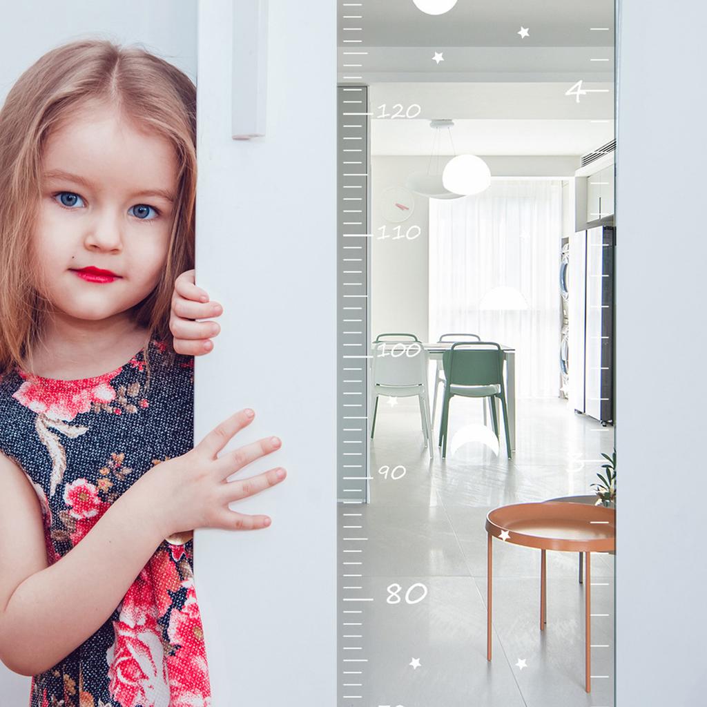 Growth Chart Mirror Multipurpose Acrylic Shatterproof Flexible Height Measurement Ruler for Wall for Kids Boys Girls Toddlers