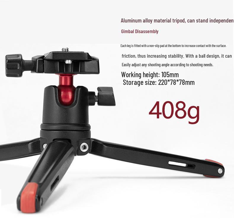 Manjike Portable Aluminum Phone Cage with Light and Mic for Live Streaming