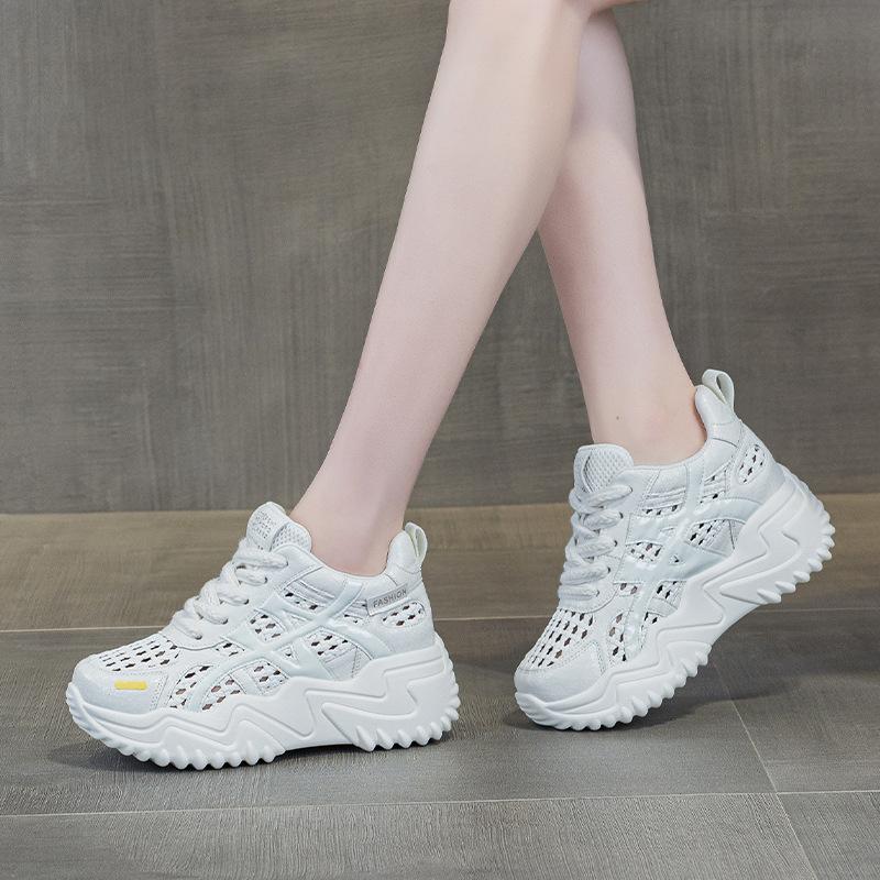 Summer new super fire hollow dad shoes women breathable casual thick baseplate shoes 34