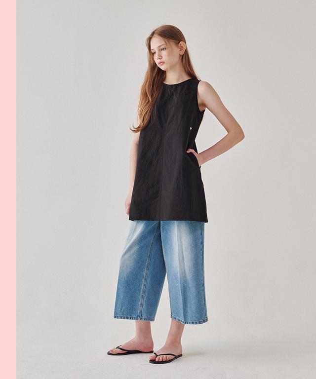 Ronron Back String Point Layerd Mini Dress Black