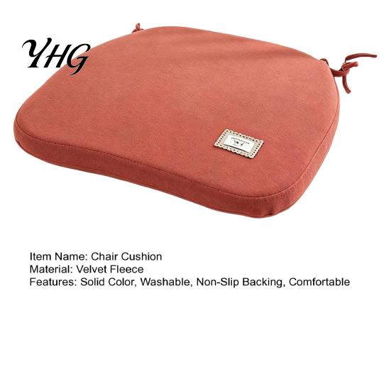 Cozy Fleece Seat Cushion for Winter Memory Foam Chair Cushion, Thickened Dining Pad with Straps, Replacement Wooden Chairs Non-Slip Backing, Washable