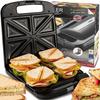 Black Toaster Grill XXL 4 Sandwiches 2000W Toasts Sandwich Electric