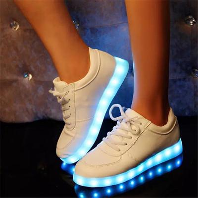 LED Luminous Glowing Shoes Solid Color Flashing USB Comfortable Sneakers