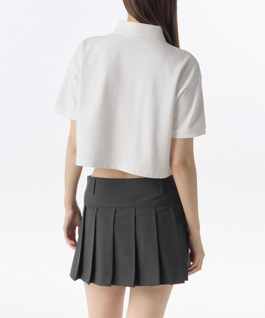 Musinsa Standard Woman [Cooltandard] Women'S Relaxed Crop Pique Polo Shirt [White]