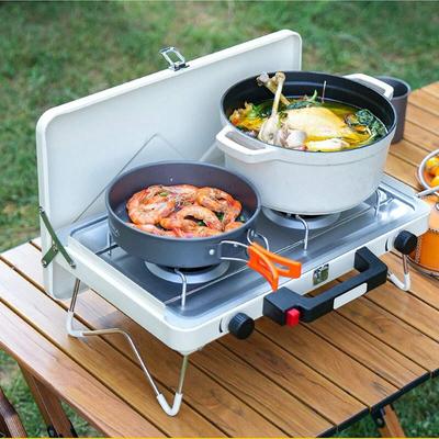 Typ karty Sporák Venkovní přenosné venkovní nádobí Camping Typ karty Plynový Duální sporák Větruodolný design Pohodlné přenášení