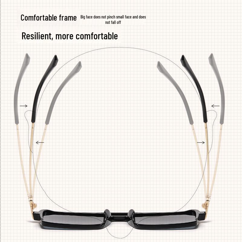 Korean Retro Metal Square Unisex Sunglasses - Blush, Anti-UV