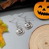 Halloween Fashion Sliver Color Hollowed-out Vampire Bat Pumpkin Skull Spider Web Ghost Dangle Earrings for Women Scary Jewelry